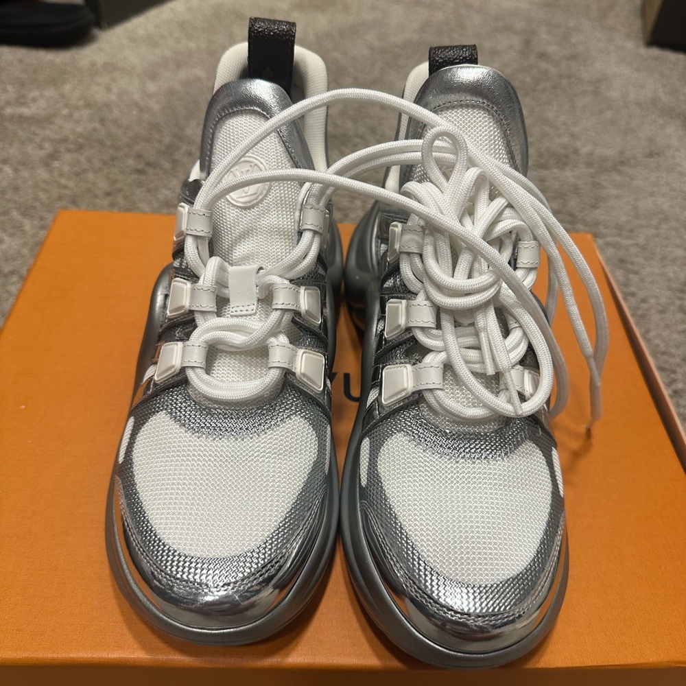 Louis Vuitton Silver Archlight Trainer Women's Sneakers - Picture 4 of 7